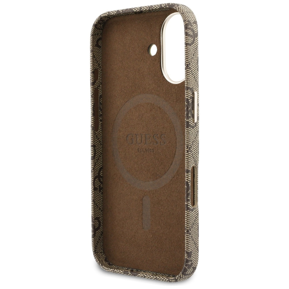 Futrola MagSafe za Apple iPhone 17, Guess, 4G Script Logo, Braon
