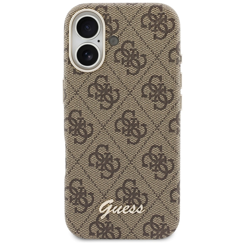 Futrola MagSafe za Apple iPhone 17, Guess, 4G Script Logo, Braon