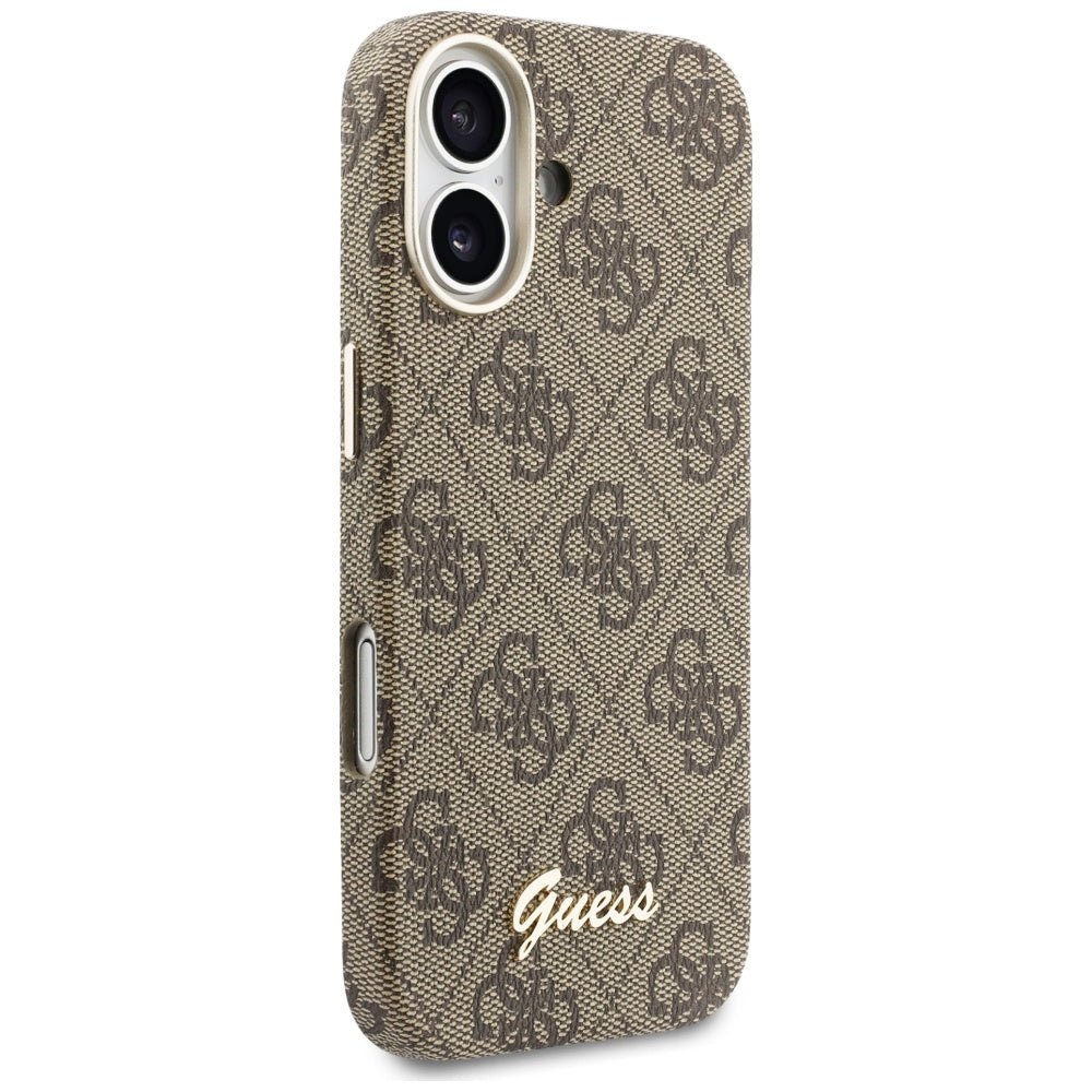Futrola MagSafe za Apple iPhone 17, Guess, 4G Script Logo, Braon