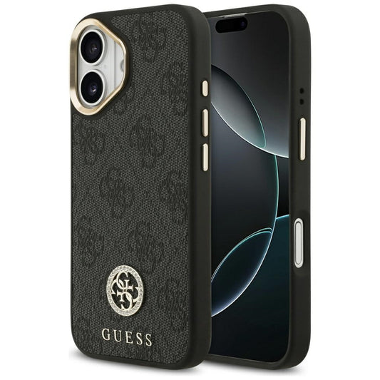 Futrola MagSafe za Apple iPhone 17, Guess, 4G Strass Logo, Crna