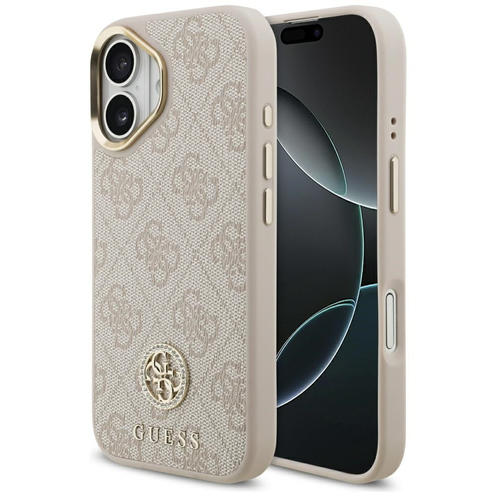 Futrola MagSafe za Apple iPhone 17, Guess, 4G Strass Logo, Roze