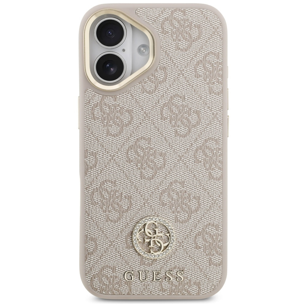 Futrola MagSafe za Apple iPhone 17, Guess, 4G Strass Logo, Roze