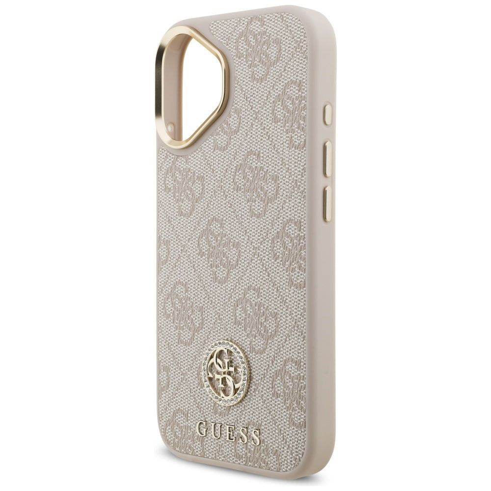 Futrola MagSafe za Apple iPhone 17, Guess, 4G Strass Logo, Roze