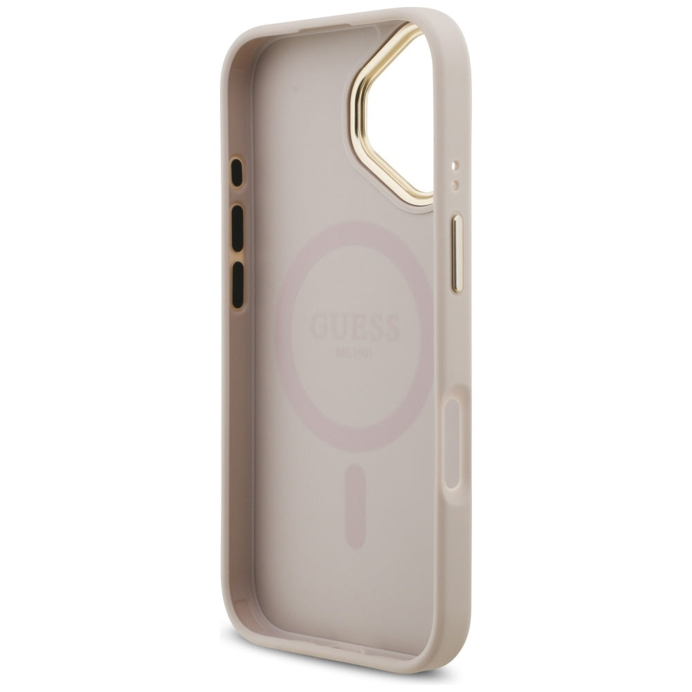 Futrola MagSafe za Apple iPhone 17, Guess, 4G Strass Logo, Roze