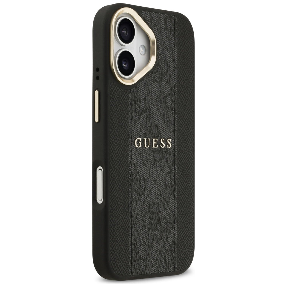 Husa MagSafe za Apple iPhone 17, Guess, 4G Stripe, Crna