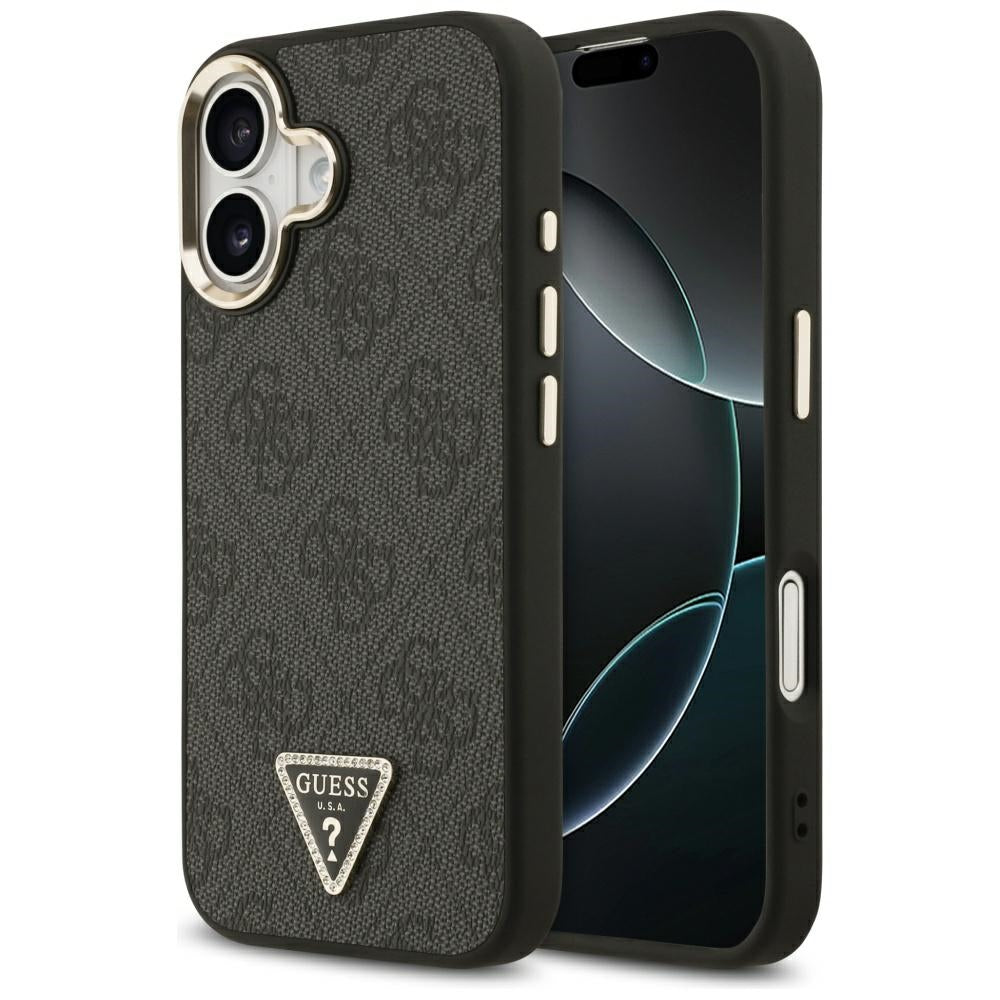 Futrola MagSafe za Apple iPhone 17, Guess, 4G Triangle Diamond Logo, Crna