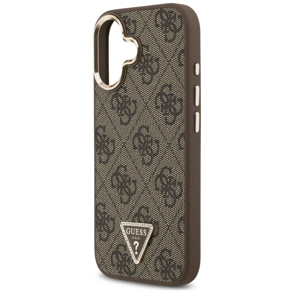 Futrola MagSafe za Apple iPhone 17, Guess, 4G Triangle Logo, Zlatno Braon