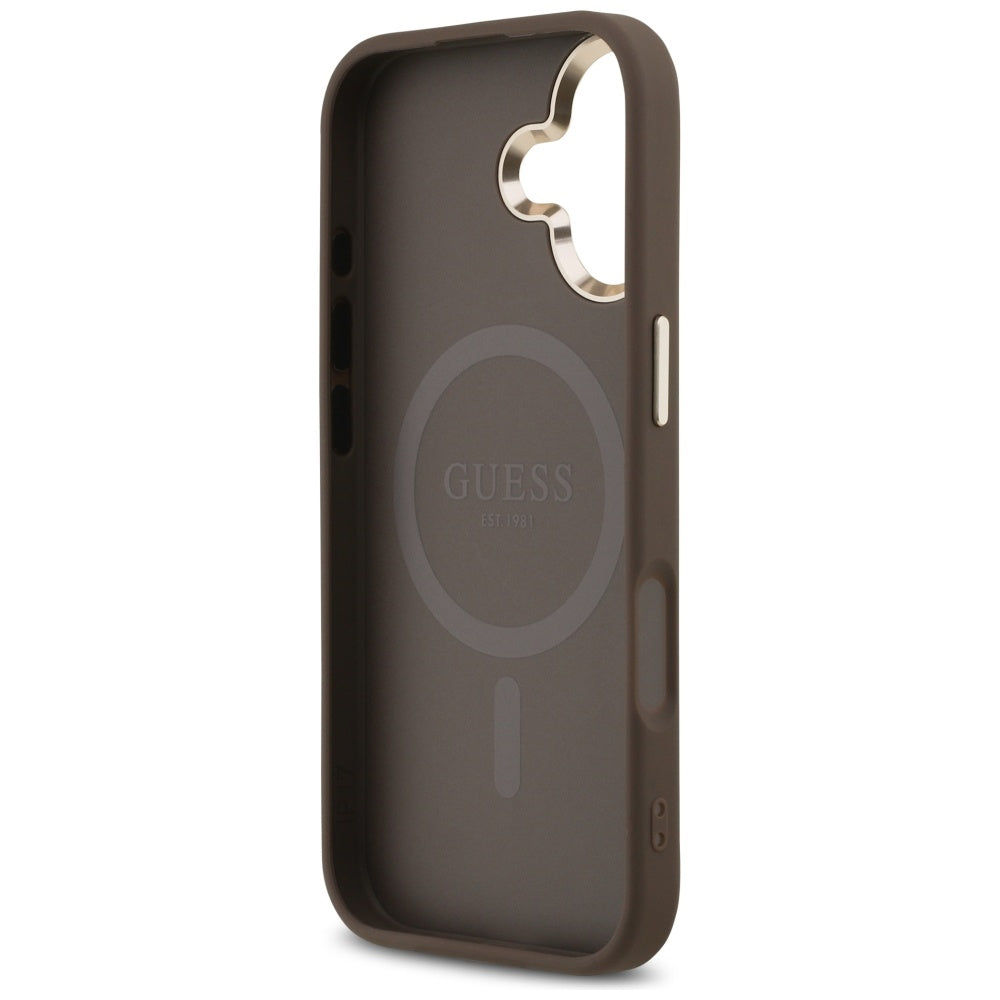 Futrola MagSafe za Apple iPhone 17, Guess, 4G Triangle Logo, Zlatno Braon