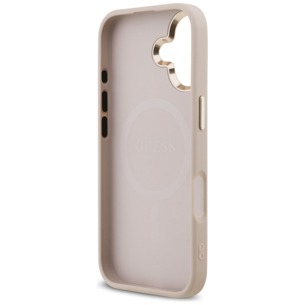 Futrola MagSafe za Apple iPhone 17, Guess, 4G Triangle Logo, Zlatno Roze
