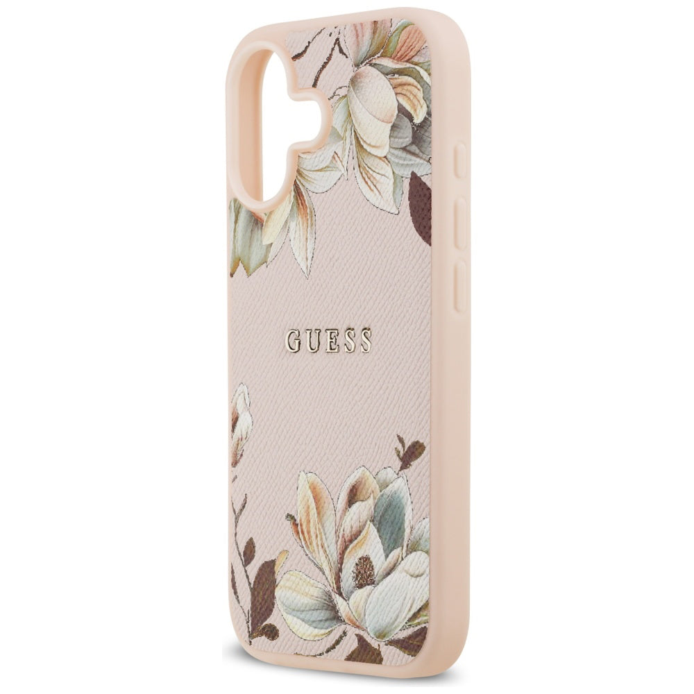 Futrola MagSafe za Apple iPhone 17, Guess, Grained Flowers, Roze