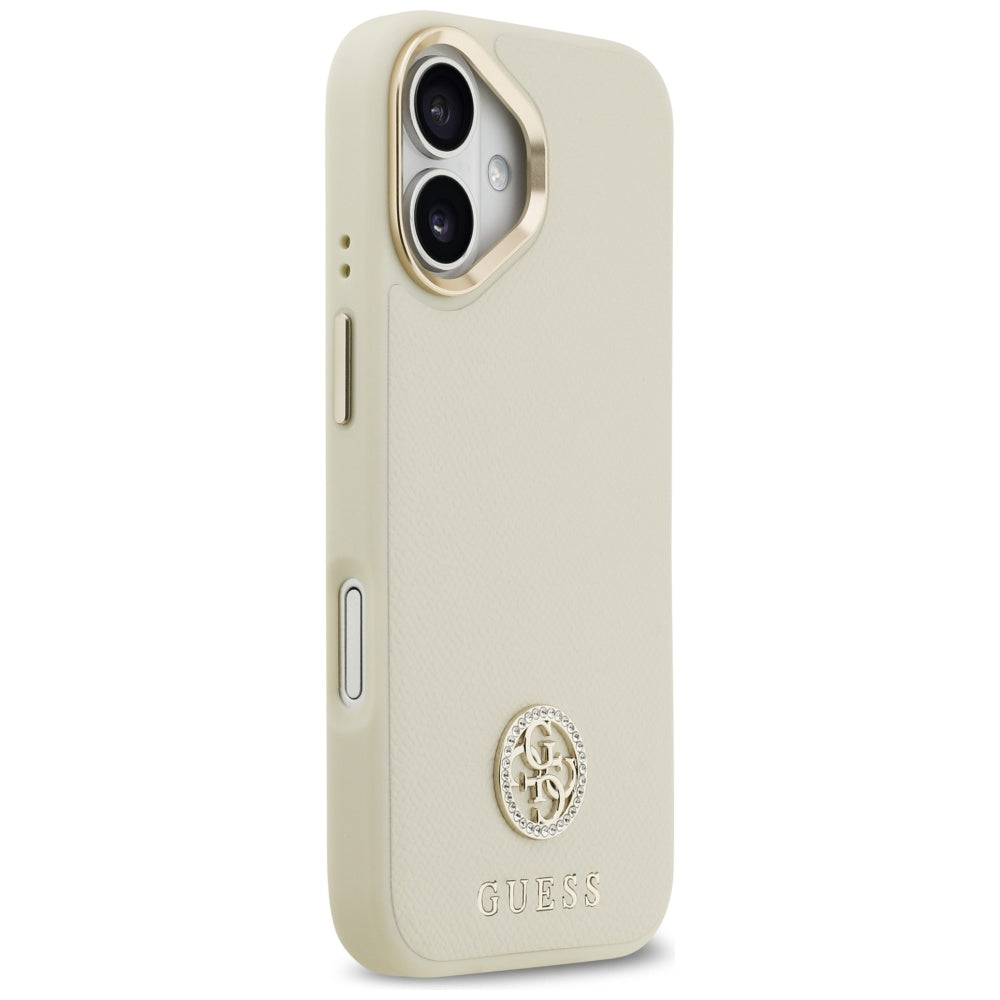 Futrola MagSafe za Apple iPhone 17, Guess, Grained Strass Logo, Bež