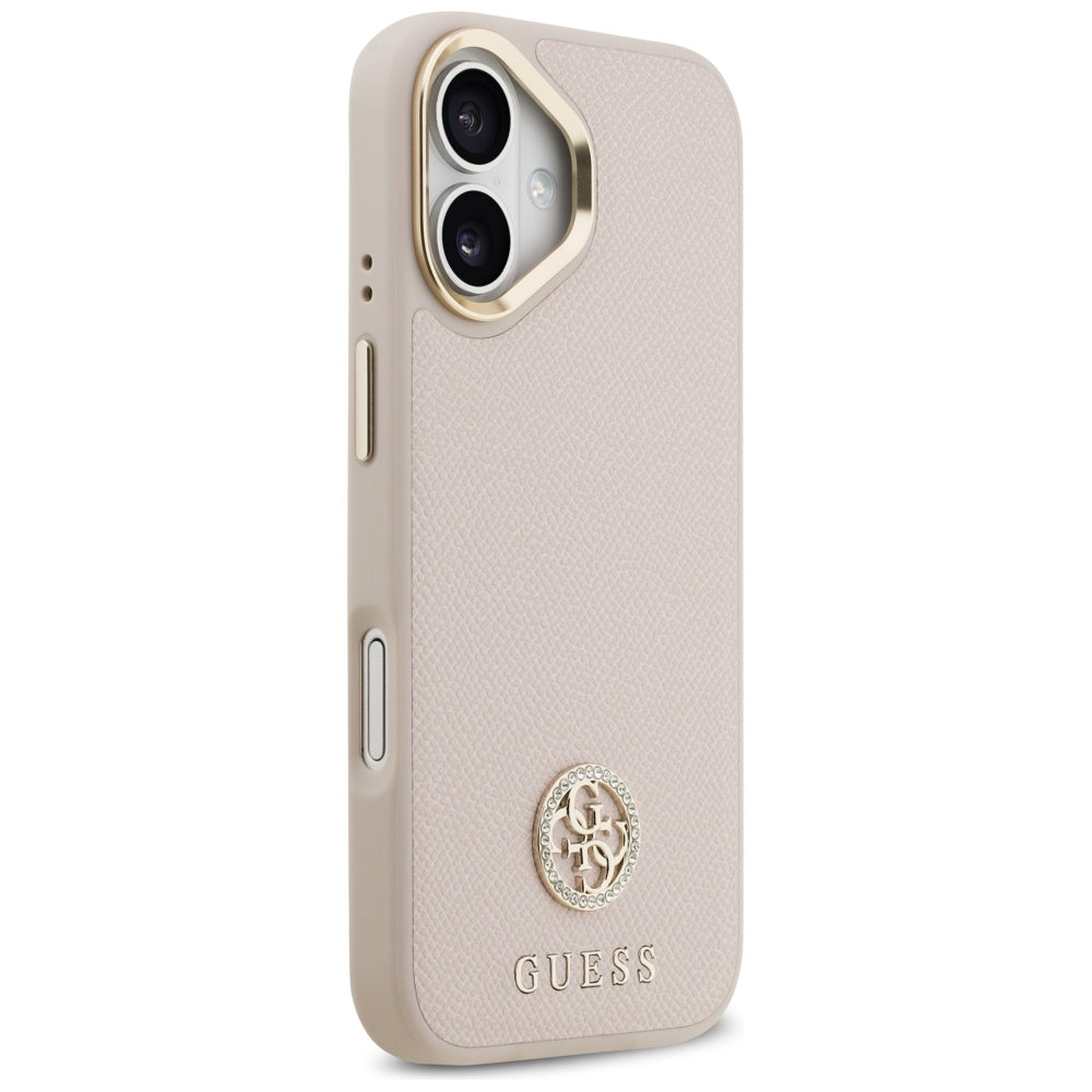 Futrola MagSafe za Apple iPhone 17, Guess, Grained Strass Logo, Roze