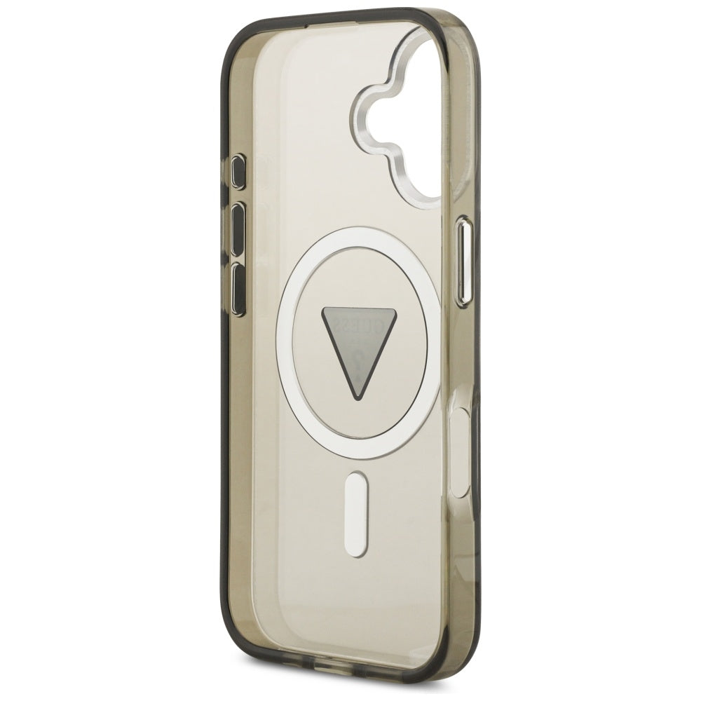 Futrola MagSafe za Apple iPhone 17, Guess, IML Gradient Triangle Logo, Srebrno Kaki