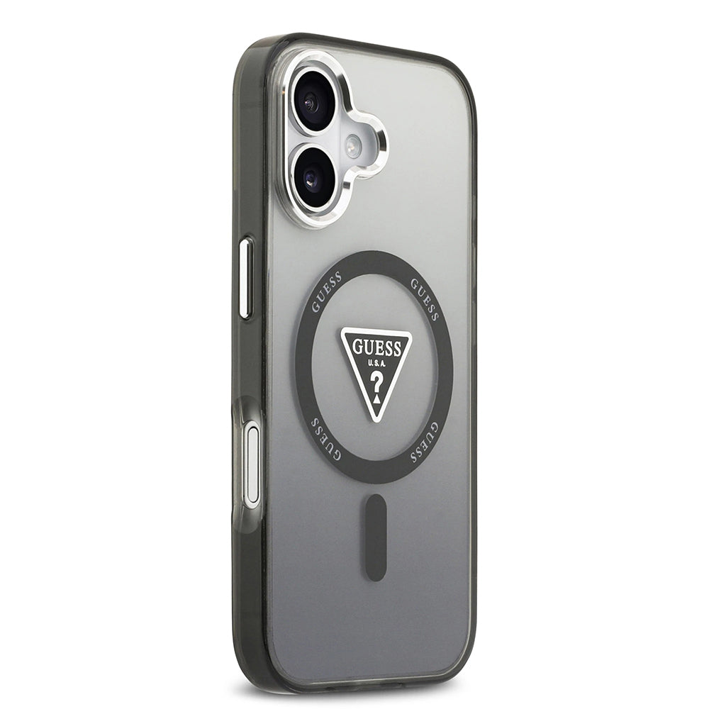 Futrola MagSafe za Apple iPhone 17, Guess, IML Gradient Triangle Logo, Crna