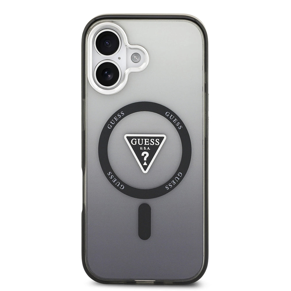 Futrola MagSafe za Apple iPhone 17, Guess, IML Gradient Triangle Logo, Crna
