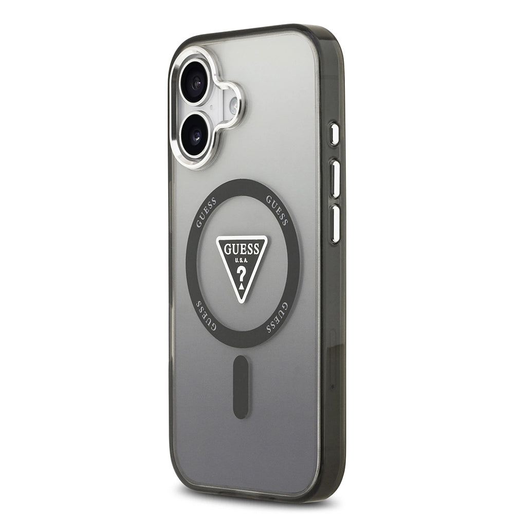 Futrola MagSafe za Apple iPhone 17, Guess, IML Gradient Triangle Logo, Crna