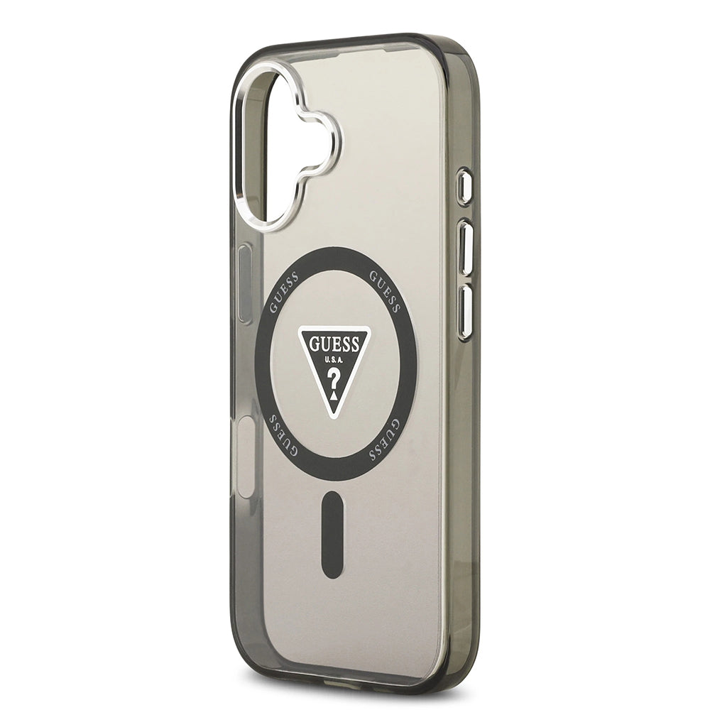 Futrola MagSafe za Apple iPhone 17, Guess, IML Gradient Triangle Logo, Crna