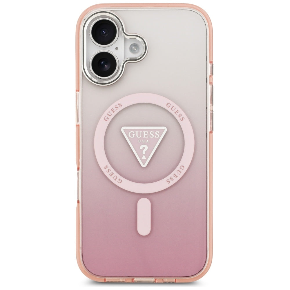 Futrola MagSafe za Apple iPhone 17, Guess, IML Gradient Triangle Logo, Roze