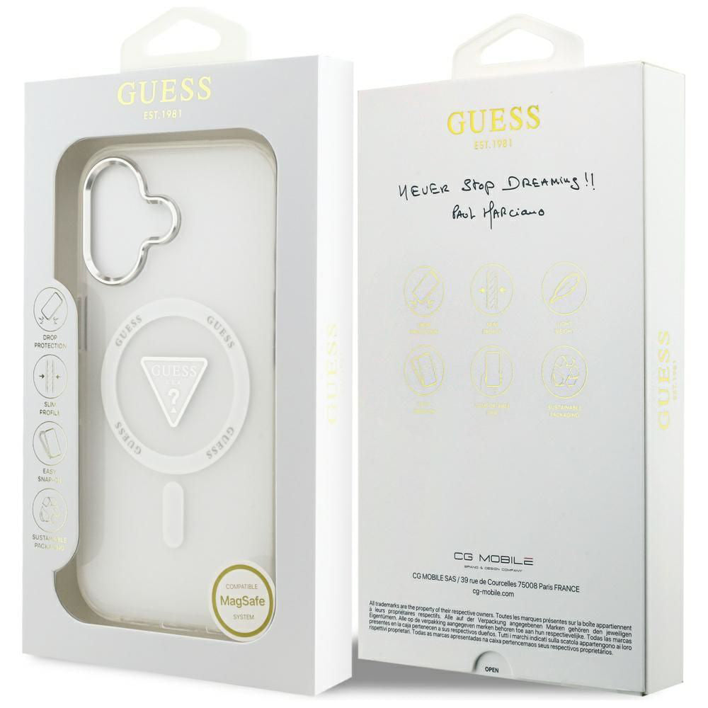 Futrola MagSafe za Apple iPhone 17, Guess, IML Gradient Triangle Logo, Transparentna