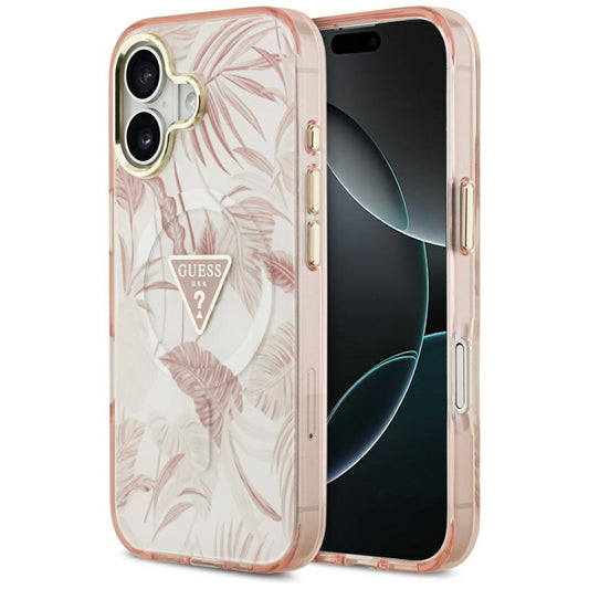 Futrola MagSafe za Apple iPhone 17, Guess, Jungle Tonal Triangle, Roze