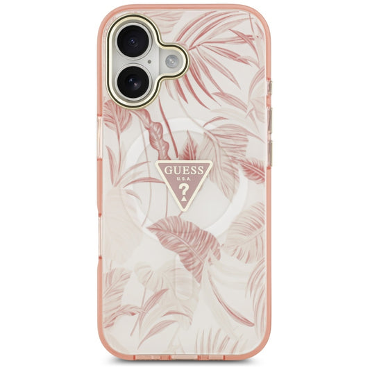 Futrola MagSafe za Apple iPhone 17, Guess, Jungle Tonal Triangle, Roze