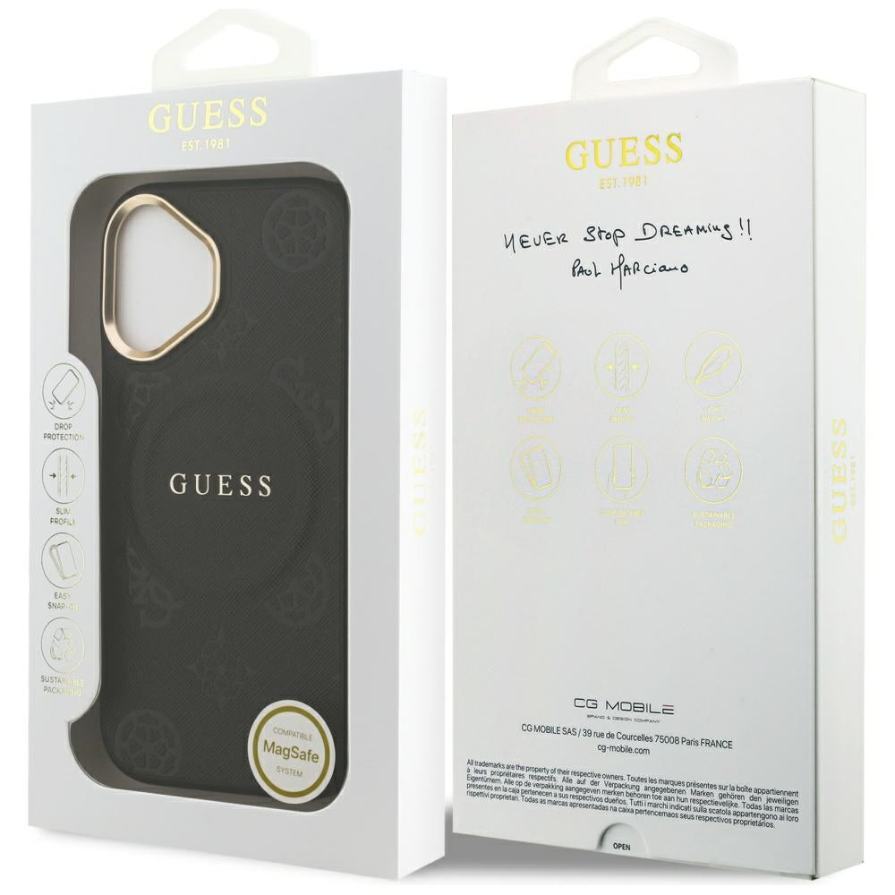 Futrola MagSafe za Apple iPhone 17, Guess, Peony Hot Stamp, Crna