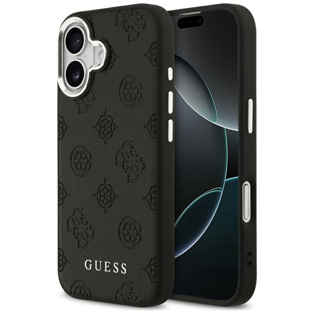 Futrola MagSafe za Apple iPhone 17, Guess, Peony Hot Stamp Script, Crna