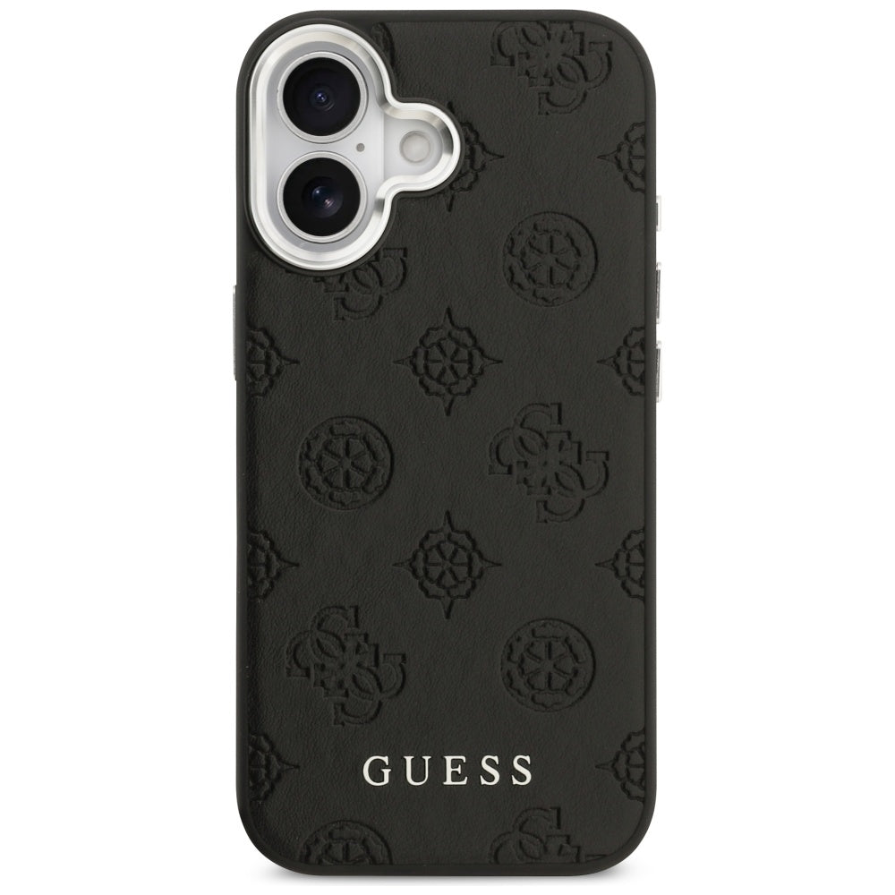 Futrola MagSafe za Apple iPhone 17, Guess, Peony Hot Stamp Script, Crna