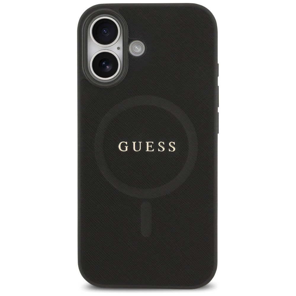 Futrola MagSafe za Apple iPhone 17, Guess, Saffiano Classic Logo, Crna