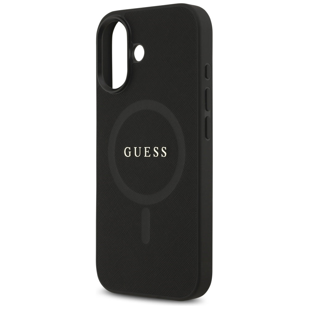 Futrola MagSafe za Apple iPhone 17, Guess, Saffiano Classic Logo, Crna