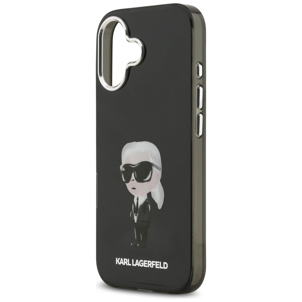 Futrola MagSafe za Apple iPhone 17, Karl Lagerfeld, IML Aquarelle Karl Ikonik, Crna