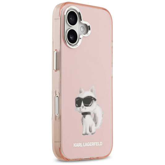 Futrola MagSafe za Apple iPhone 17, Karl Lagerfeld, IML Aquarelle Logo Choupette, Roze