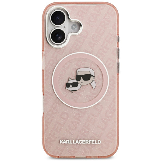 Futrola MagSafe za Apple iPhone 17, Karl Lagerfeld, IML Glitter Karl & Choupette`s Heads, Roze