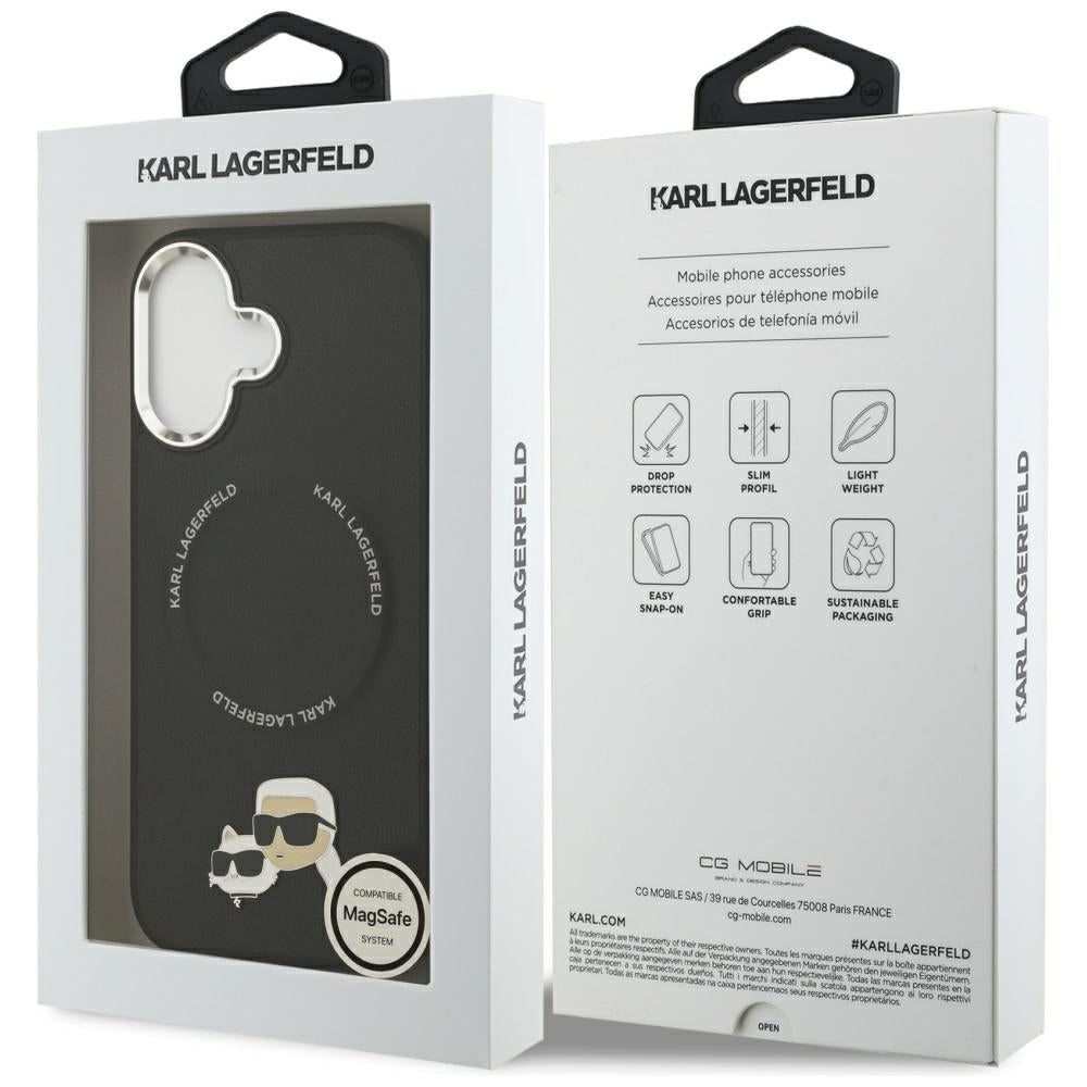 Futrola MagSafe za Apple iPhone 17, Karl Lagerfeld, Karl & Choupette Pins, Crna