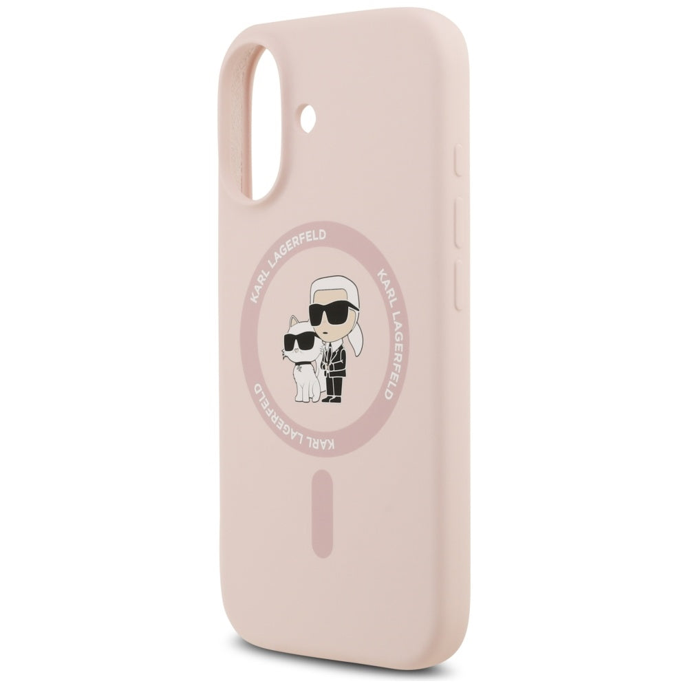 Futrola MagSafe za Apple iPhone 17, Karl Lagerfeld, Ring Karl & Choupette, Roze