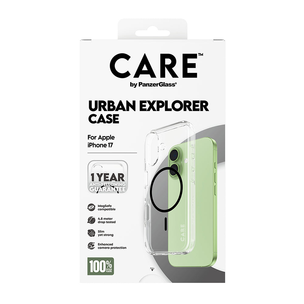 Futrola MagSafe za Apple iPhone 17, PanzerGlass, Care Urban Explorer, Crna Transparentna
