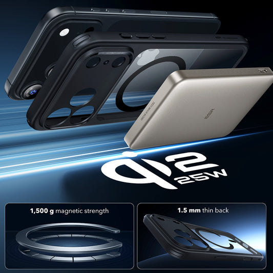 Futrola MagSafe za Apple iPhone 17 Pro, ESR, Classic Hybrid, Crno Providna