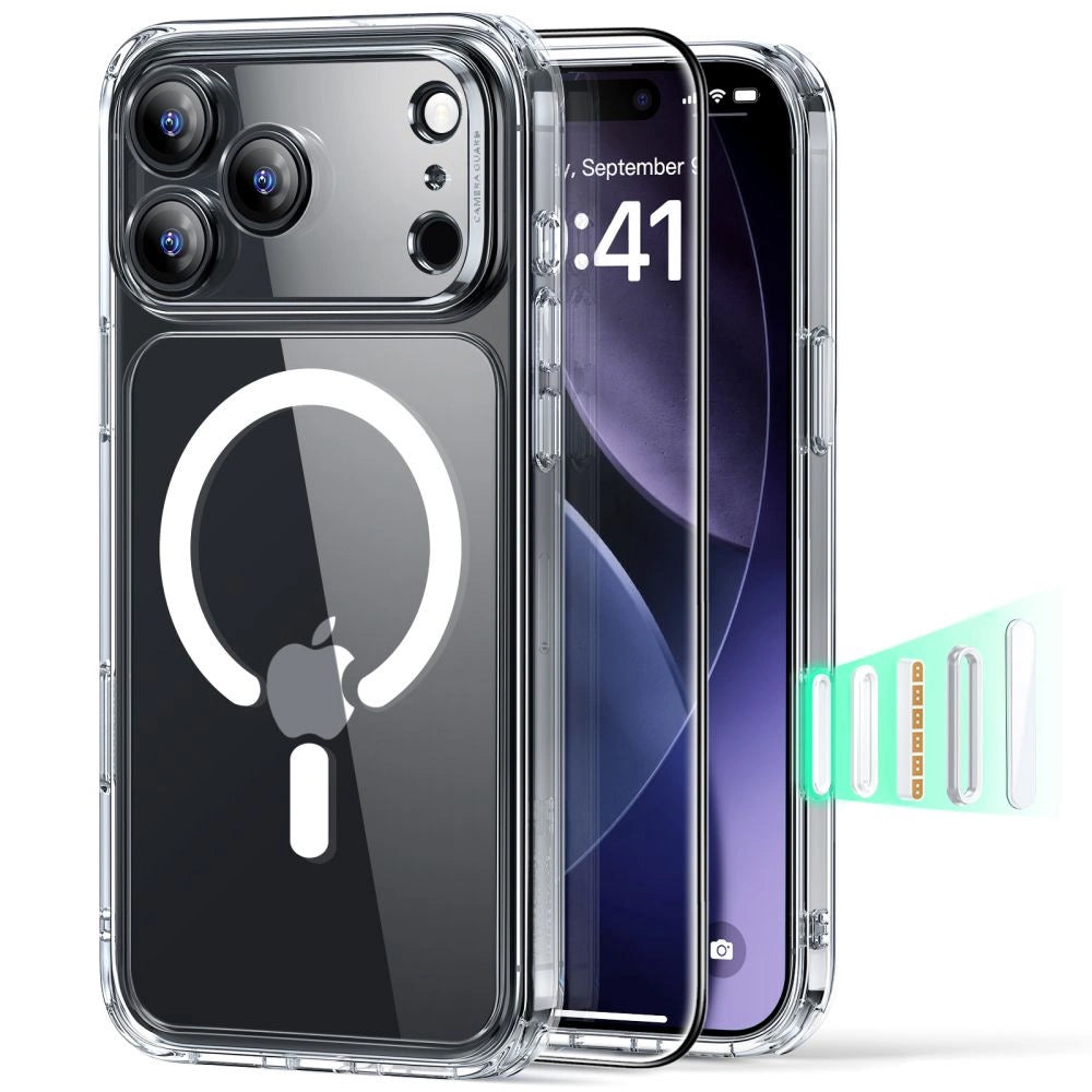 Futrola MagSafe za Apple iPhone 17 Pro, ESR, Classic Hybrid sa zaštitnikom ekrana, Transparentna