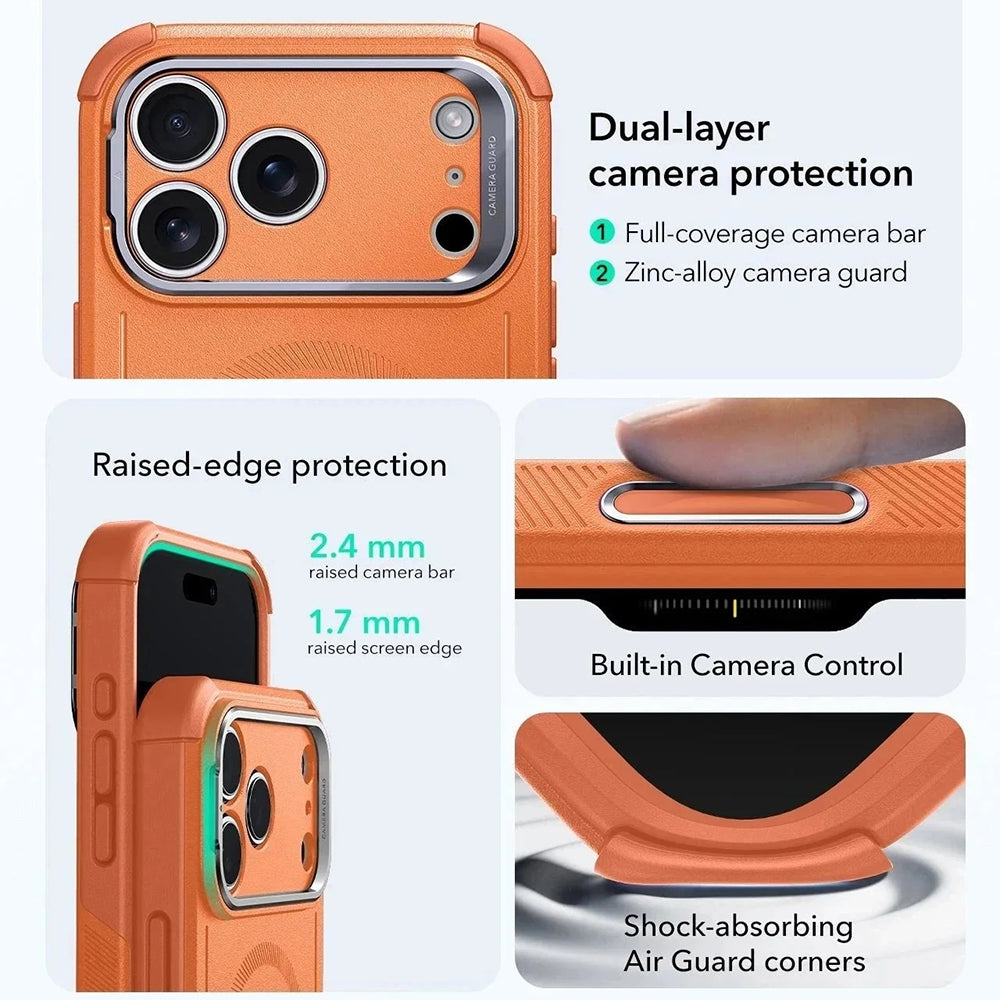 Futrola MagSafe za Apple iPhone 17 Pro, ESR, Cyber Armor Kickstand, Narandžasta