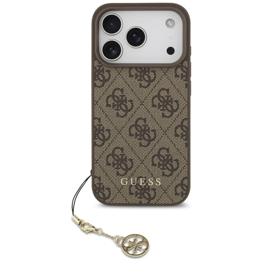 Husa MagSafe za Apple iPhone 17 Pro, Guess, 4G Charm Cradle, Braon