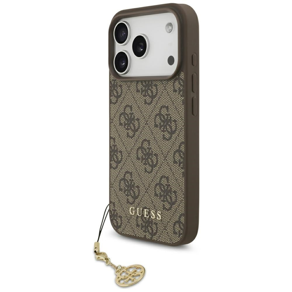 Husa MagSafe za Apple iPhone 17 Pro, Guess, 4G Charm Cradle, Braon