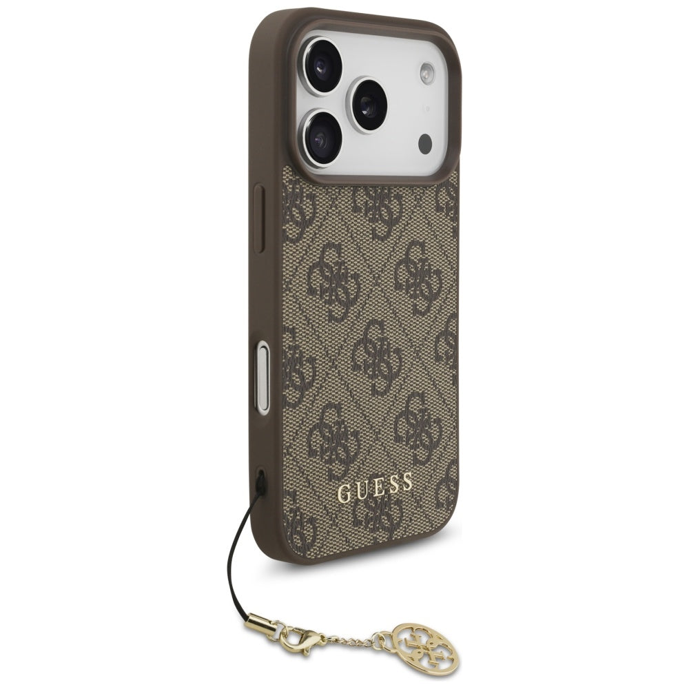 Husa MagSafe za Apple iPhone 17 Pro, Guess, 4G Charm Cradle, Braon