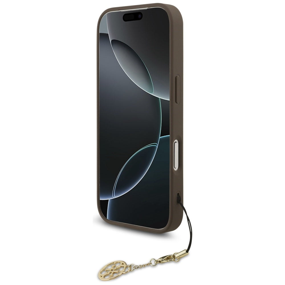 Husa MagSafe za Apple iPhone 17 Pro, Guess, 4G Charm Cradle, Braon