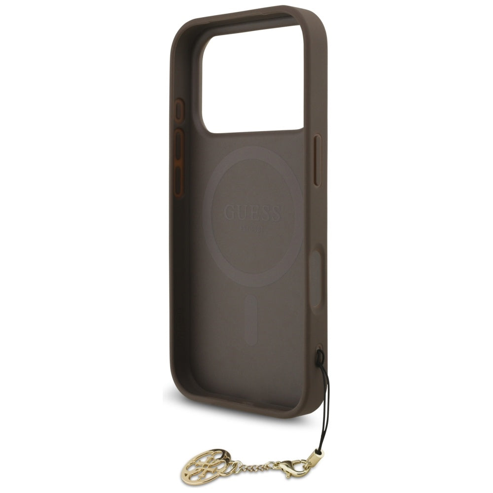 Husa MagSafe za Apple iPhone 17 Pro, Guess, 4G Charm Cradle, Braon