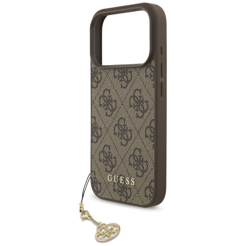 Husa MagSafe za Apple iPhone 17 Pro, Guess, 4G Charm Cradle, Braon