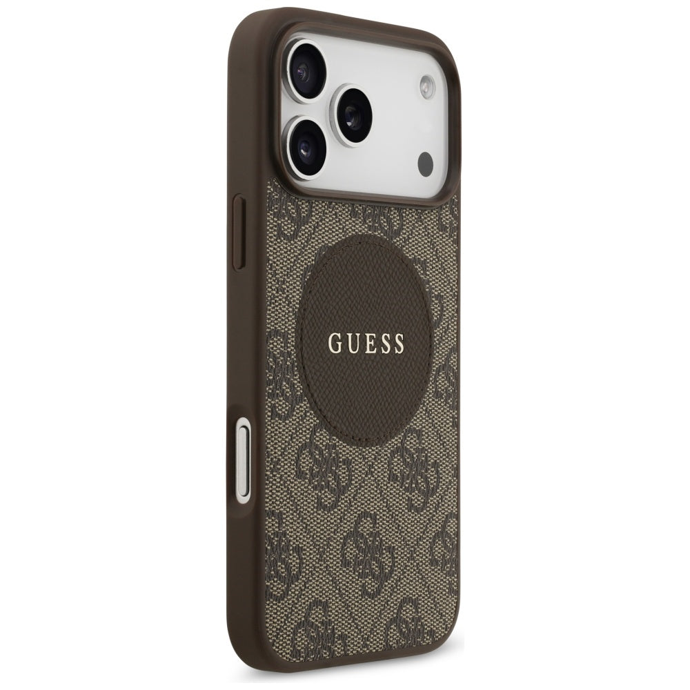 Futrola MagSafe za Apple iPhone 17 Pro, Guess, 4G Circle Classic Logo, Braon