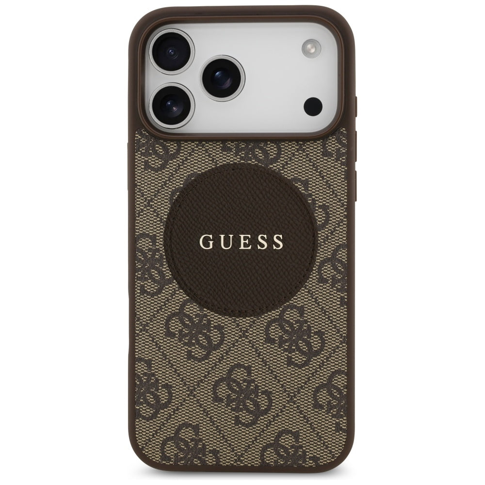 Futrola MagSafe za Apple iPhone 17 Pro, Guess, 4G Circle Classic Logo, Braon