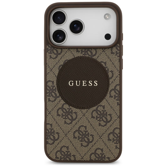 Futrola MagSafe za Apple iPhone 17 Pro, Guess, 4G Circle Classic Logo, Braon