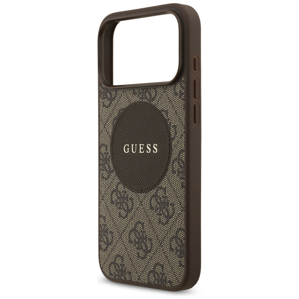 Futrola MagSafe za Apple iPhone 17 Pro, Guess, 4G Circle Classic Logo, Braon