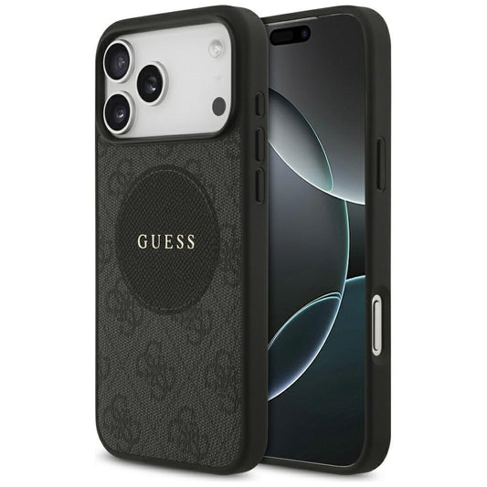 Futrola MagSafe za Apple iPhone 17 Pro, Guess, 4G Circle Classic Logo, Crna
